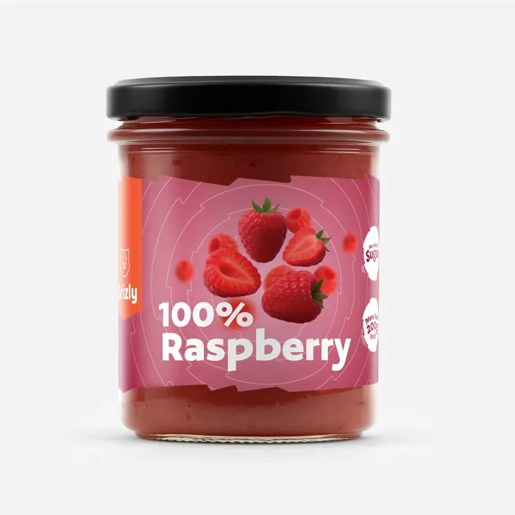 100 % Zmeură fără zahăr adăugat, cu bucăți extra de fructe